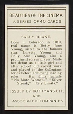 1939 Rothmans Cards Beauties of the Cinema